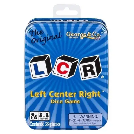 Lcr Left Center Right Dice Game In Deluxe Blue Tin By George And Company