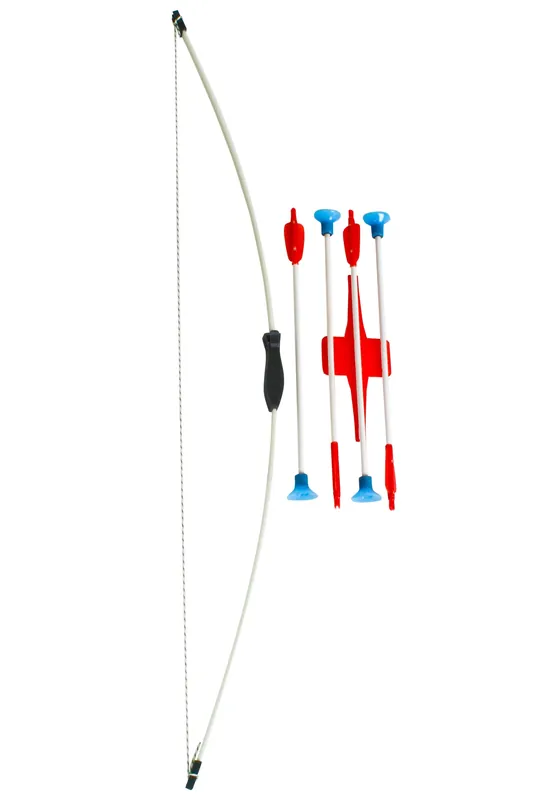 34 Inch Long Bow And Arrow Set With 4 Arrows And Rubber Safety Tips