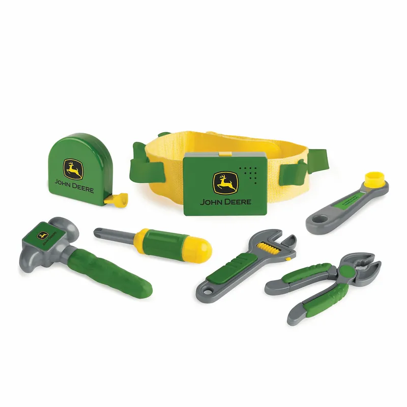 John Deere Talking Tool Belt Set Green/yellow 7 Pc