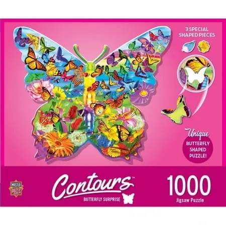 Butterfly Shape 1000 Piece Jigsaw Puzzle - 28 X 24 Inches