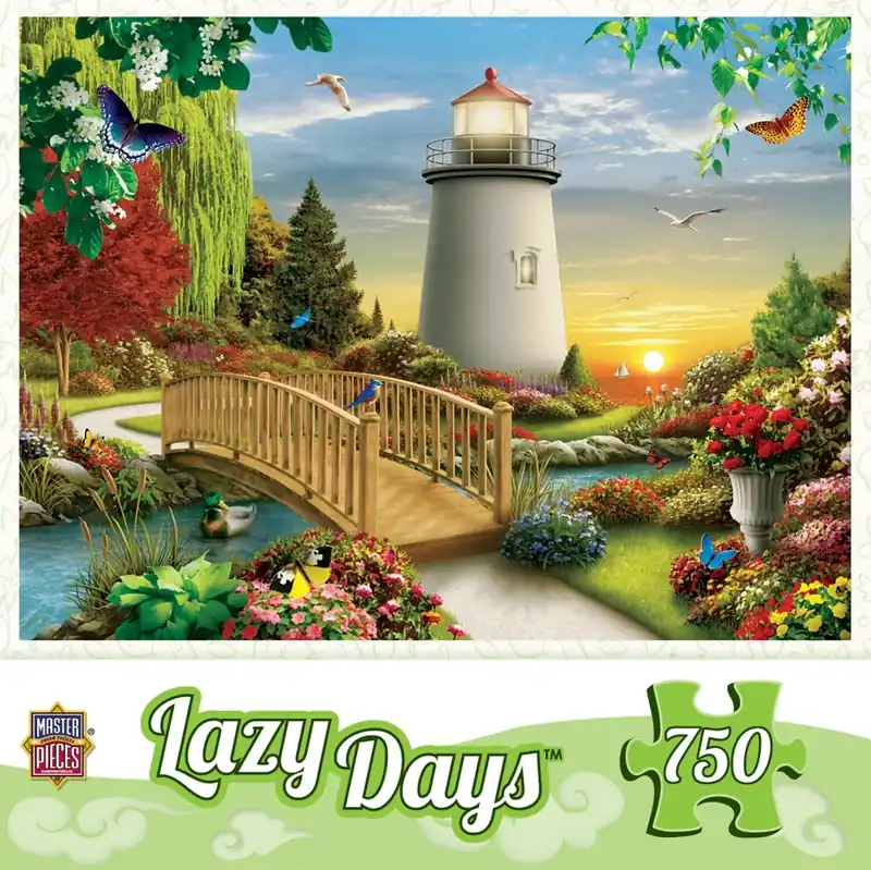Lazy Days Dawn Of Light Lighthouse Scene Jigsaw Puzzle, 750 Pieces