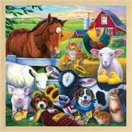 Fun Facts 48-piece Wooden Puzzle - Farm Friends