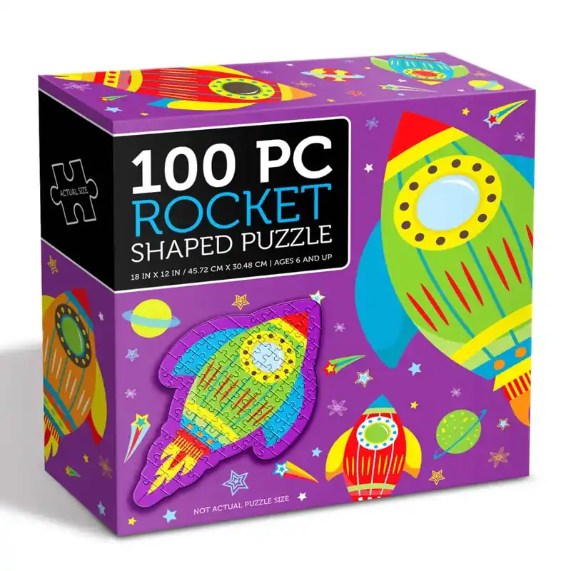 Anker Play Rocket Ship Shaped 100 Piece Jigsaw Puzzle For All Ages