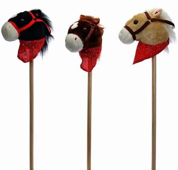 Assorted Color Riding Horse Stick Pony - 12 Piece Set For Kids
