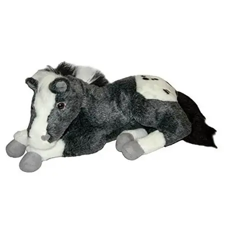 Plush Grey Appaloosa Colt 18 Inch Lying Stuffed Animal
