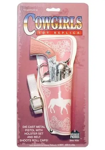 Western Girl Single Holster Gun Set - Parris Pink Western Costume Accessory