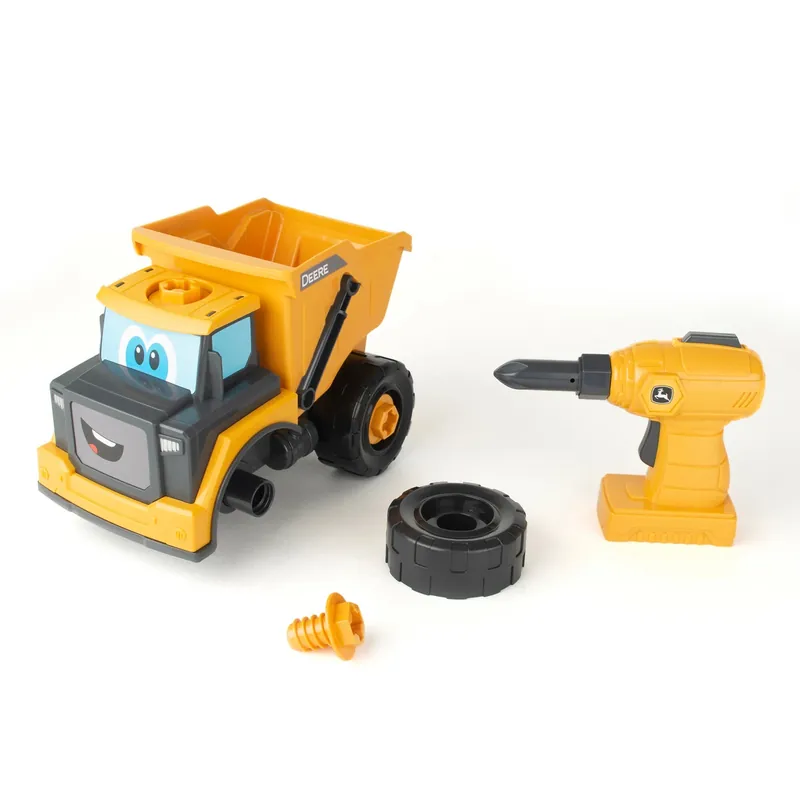 Build-a-buddy Dump Truck Toy With Battery Operated Drill For Ages 18 Months And Up