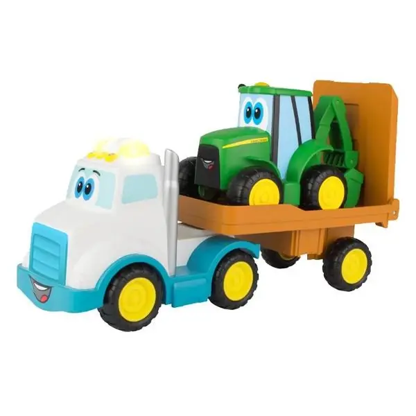 Farmin‘ Friends Hauling Set With Lights, Sounds, Truck And Backhoe Tractor