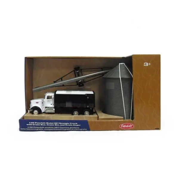 1 32 Big Farm Harvesting Set With Peterbilt Model 367 Straight Truck
