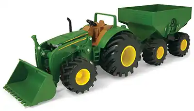 Monster Treads Toy Tractor With Wagon, 8-inch Durable Playset