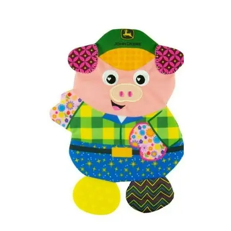 John Deere Crinklies Assortment - Pig - Soft Plush Toy For Infants