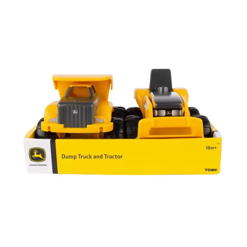John Deere Dump Truck And Tractor Toy Yellow 2 Pc