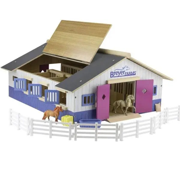Farms 1 32 Scale Deluxe Wooden Play Set With 19 Pieces And 2 Horses