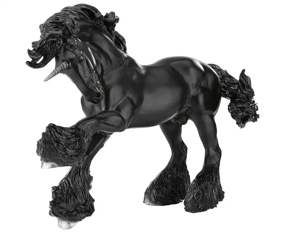 Traditional Series Obsidian Unicorn Stallion Model Horse 1 9 Scale Toy