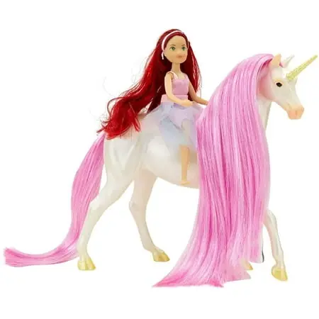 Freedom Series 1 12 Scale Model Unicorn Set With Sky And Fantasy Rider In Meadow