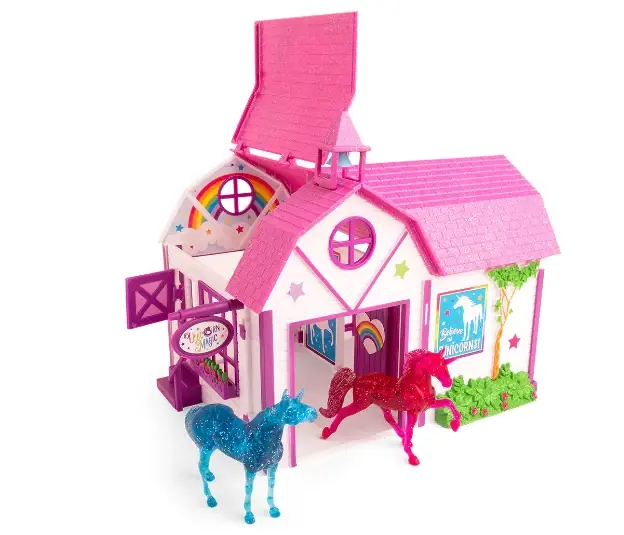 Horses Unicorn Magic Sparkle Playset With 2 Translucent Unicorns - 1 32 Scale