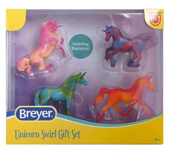 Unicorn Swirl Gift Set - 4 Colorful Unicorns - 1 32 Scale Model 6912
