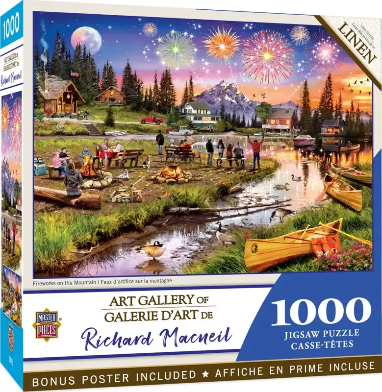 1000 Piece Puzzle - Fireworks On The Mountain - 19.25 X 26.75