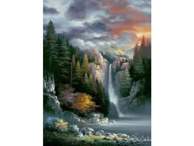 Misty Falls 1000-piece Jigsaw Puzzle By Sunsout - Scenic Nature Artwork