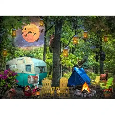 Sunsout Inc Summertime Camping 500 Piece Jigsaw Puzzle With Large Pieces