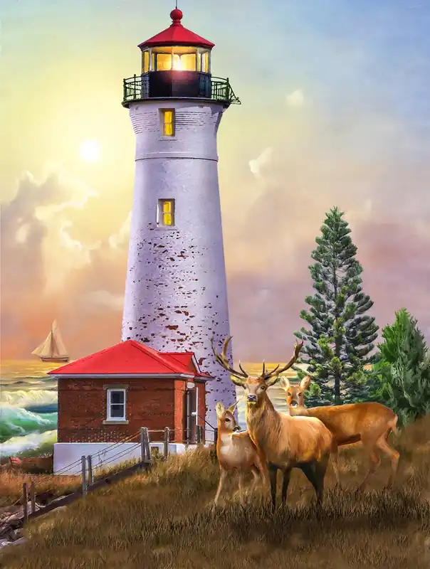 Lighthouse 500 Piece Puzzle By Tom Wood - 18" X 24"