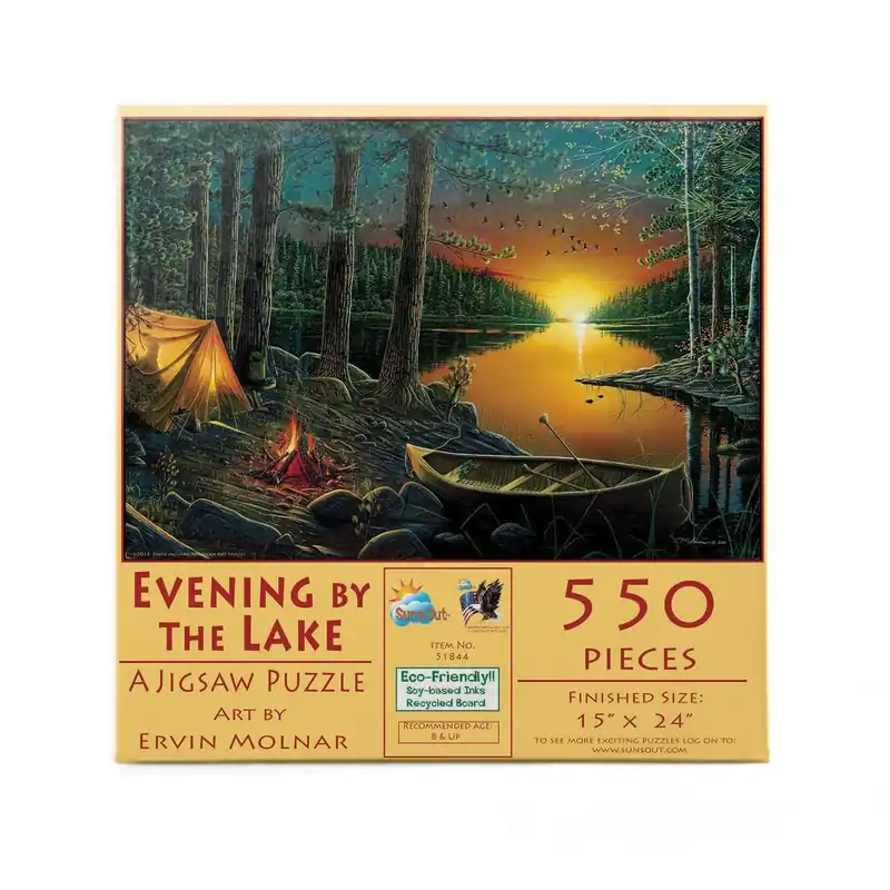 Evening By The Lake 550 Piece Jigsaw Puzzle - Scenic Nature Artwork
