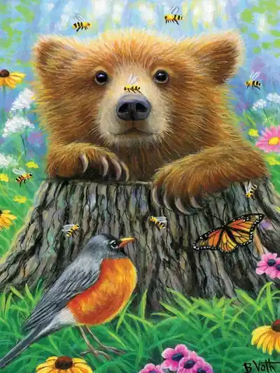 Bee Happy 300 Piece Jigsaw Puzzle By Artist Bridget Voth - Sunsout Inc
