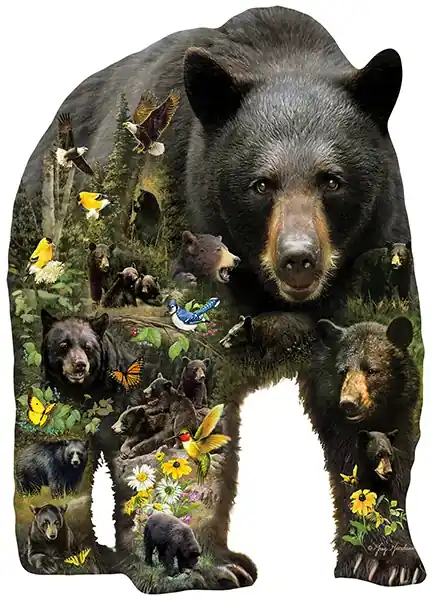 Forest Bear 1000 Piece Shaped Jigsaw Puzzle - 25.5" X 35.5"