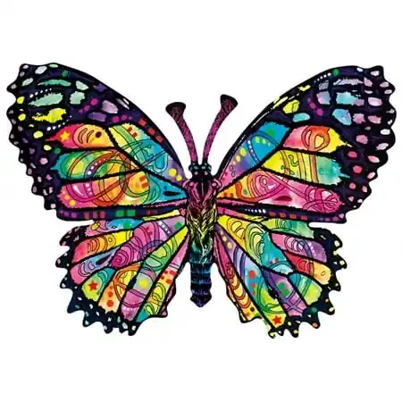 Stained Glass Butterfly 1000 Piece Shape Jigsaw Puzzle By Sunsout