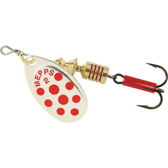 Aglia Original Plain Spinner Lure - 1/6 Oz. - Silver With Red Dots