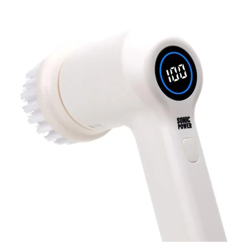 Medium Bristle Tub & Tile Scrubber – 2.5‑in. Head, 7‑in. Plastic Handle, White