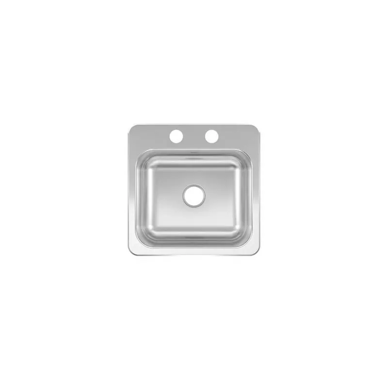 Satin Stainless Steel 15" X 15" Rectangle Bar Sink Bowl – Single Bowl