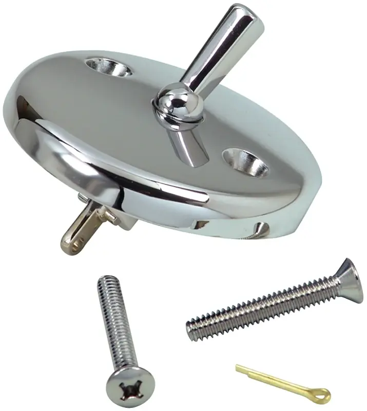 2 In. Diameter X 3.15 In. Length Chrome Metal Overflow Faceplate With Trip Lever