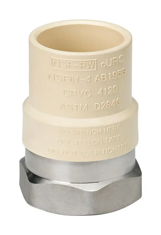Schedule 40 1 In. Slip X 1 In. D Fpt Cpvc Transition Adapter 1 Pk