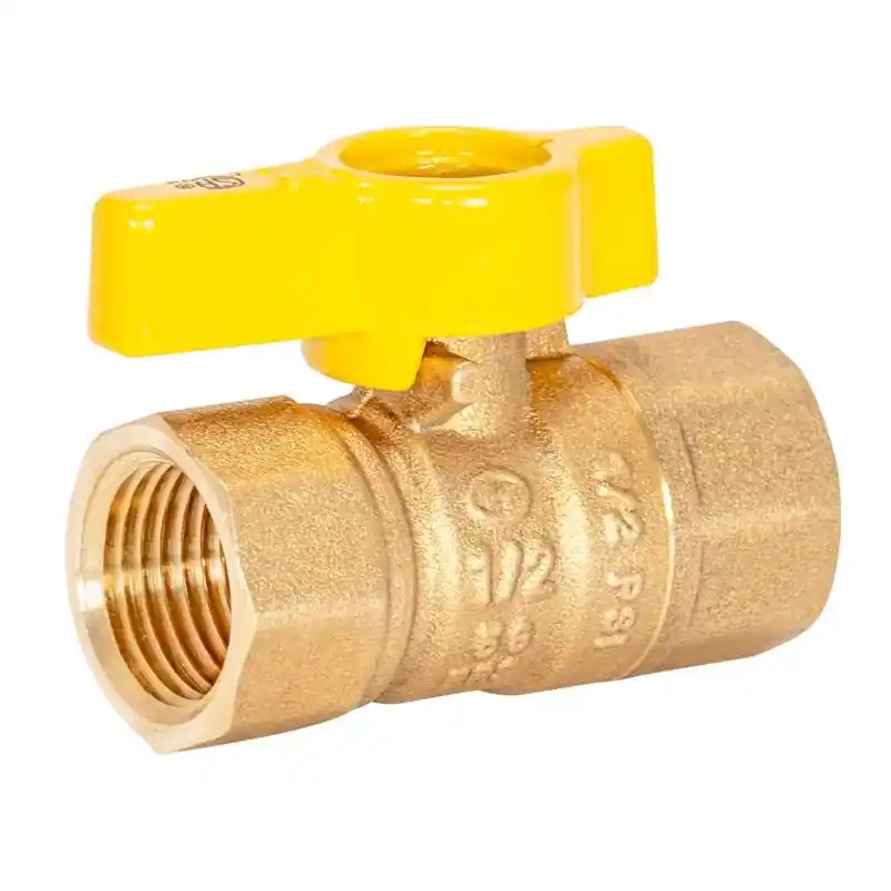 Brass Gas Ball Valve, Lever Handle, 1/2 In. Fip X 1/2 In. Fip