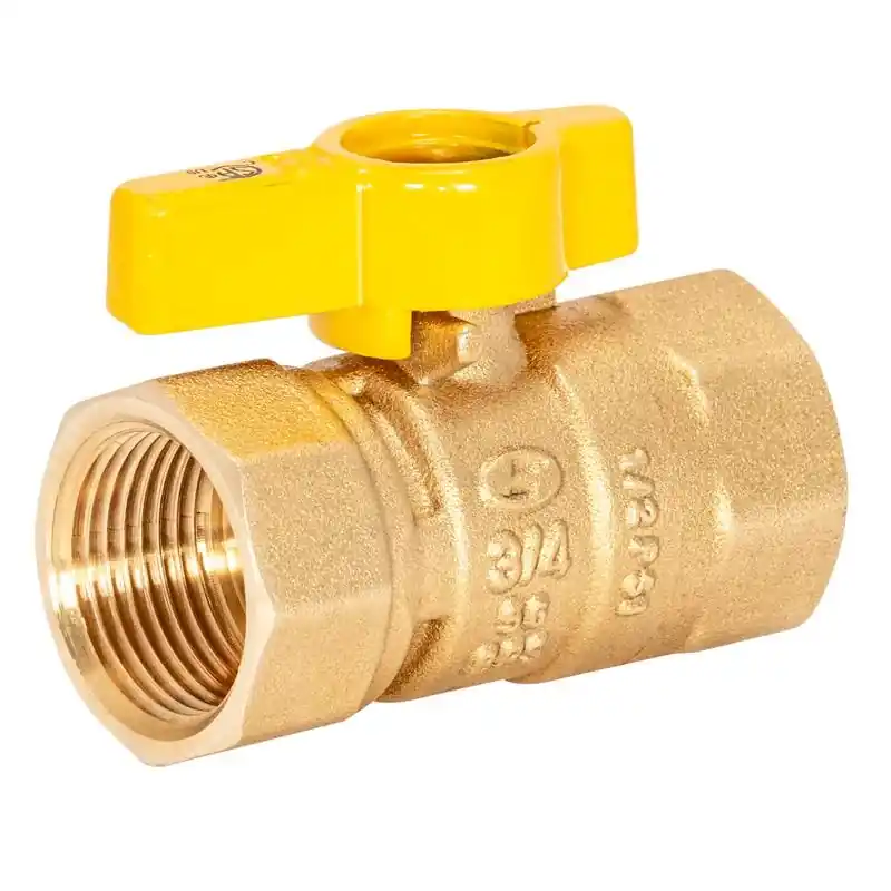 Brass Gas Ball Valve, Lever Handle, 3/4 In. Fip X 3/4 In. Fip
