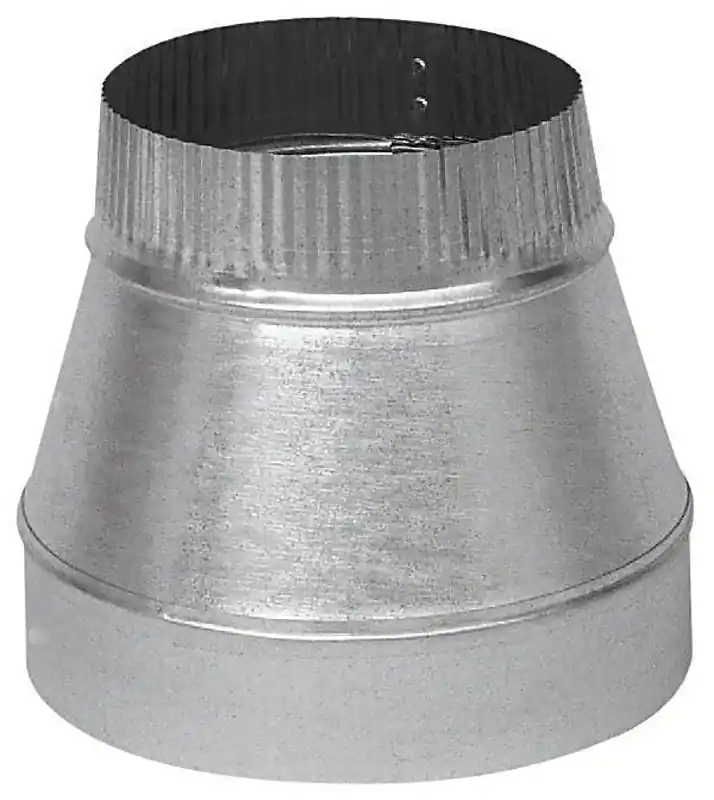 Hvac Duct Pipe Galvanized Taper Reducer, 5 X 4 In., 24-gauge