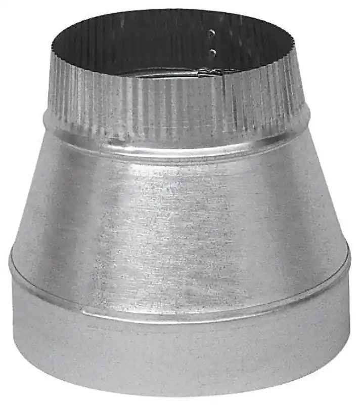 Hvac Duct Pipe Galvanized Taper Reducer, 7 X 6 In., 24 Gauge