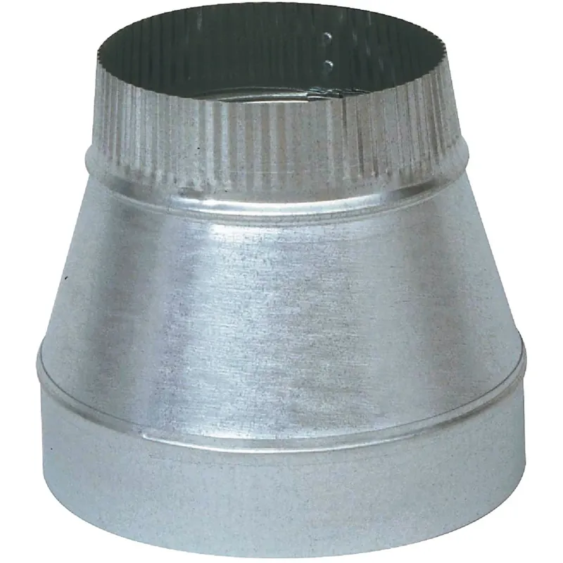 Hvac Duct Pipe Galvanized Taper Reducer, 8 X 6 In., 24-gauge