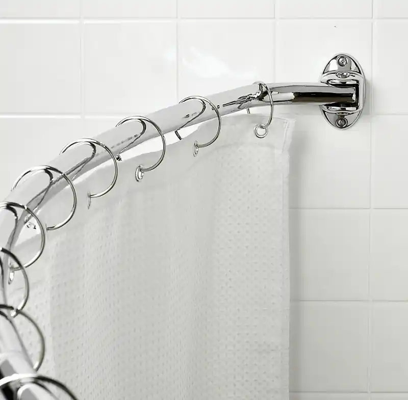 Neverrust Shower Rod, Curved, Adjustable, Chrome