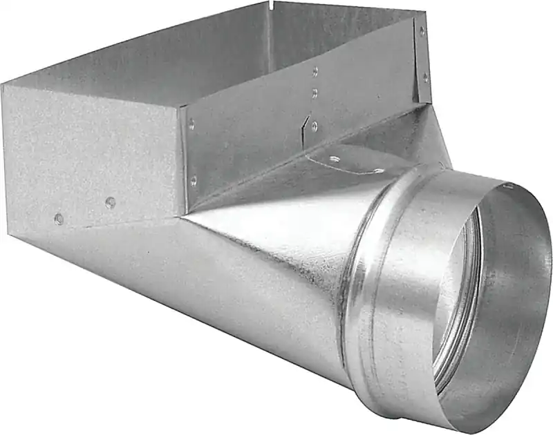 Hvac Register Boot, 90-degree, Galvanized, 3-1/4 X 10 To 6 In.