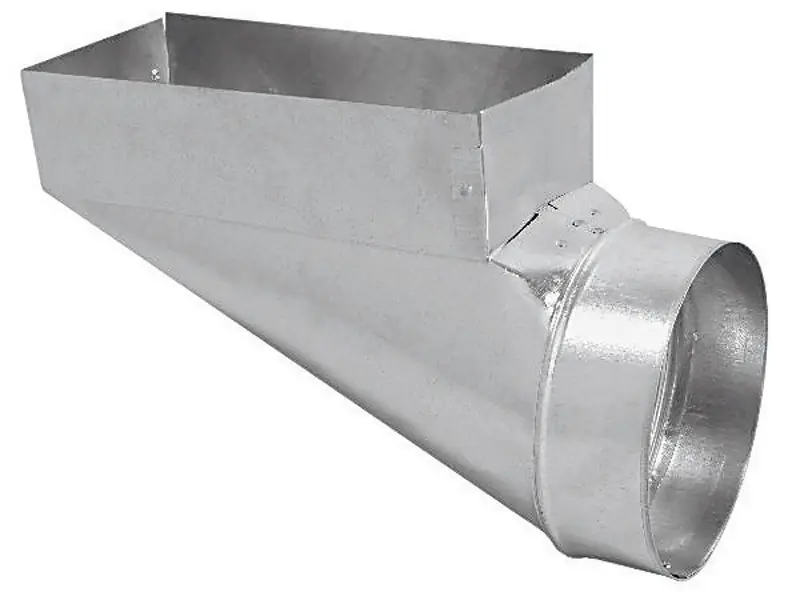 Hvac Register End Boot, Galvanized, 3-1/4 X 10 To 6 In.