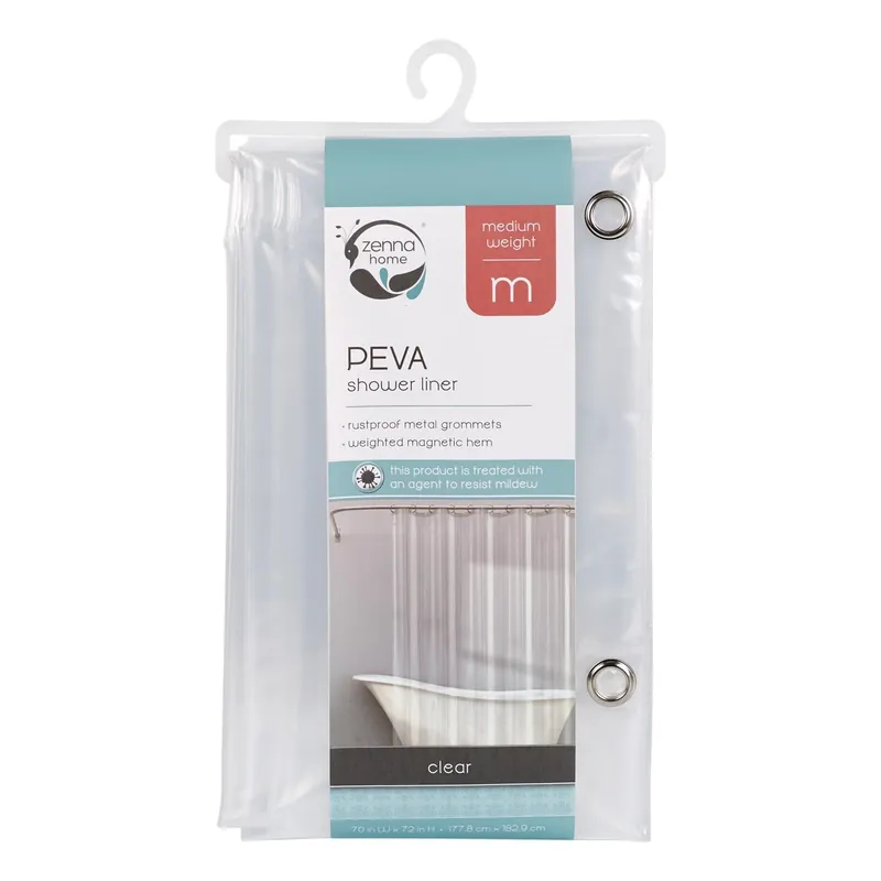 72 In. H X 70 In. W Clear Solid Shower Curtain Liner Peva