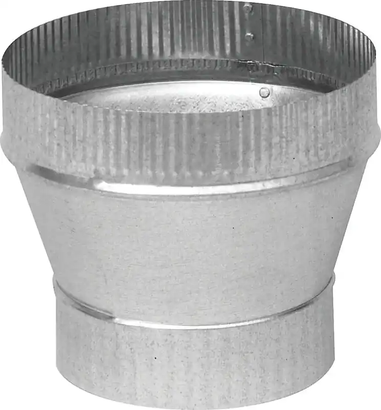 Hvac Duct Pipe Galvanized Taper Increaser, 24-guage, 6 X 7 In.