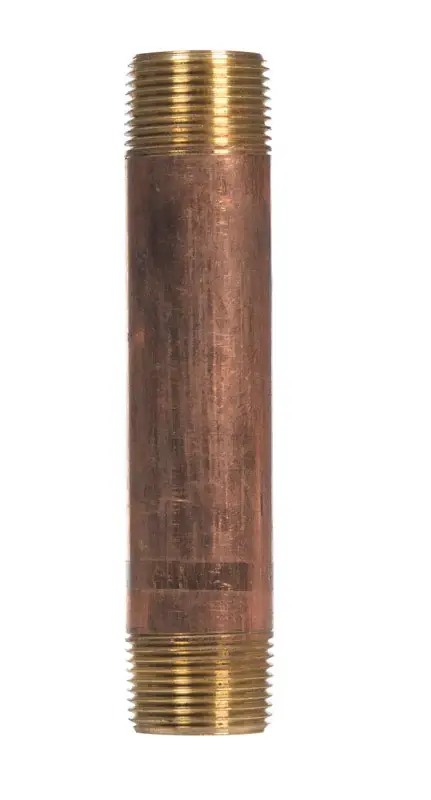 1 In. Mpt In. Red Red Brass Nipple 6 In. L