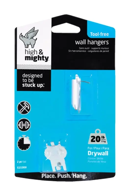 High & Mighty Gray Hanger Picture Hanger 20 Lb 2 Pc