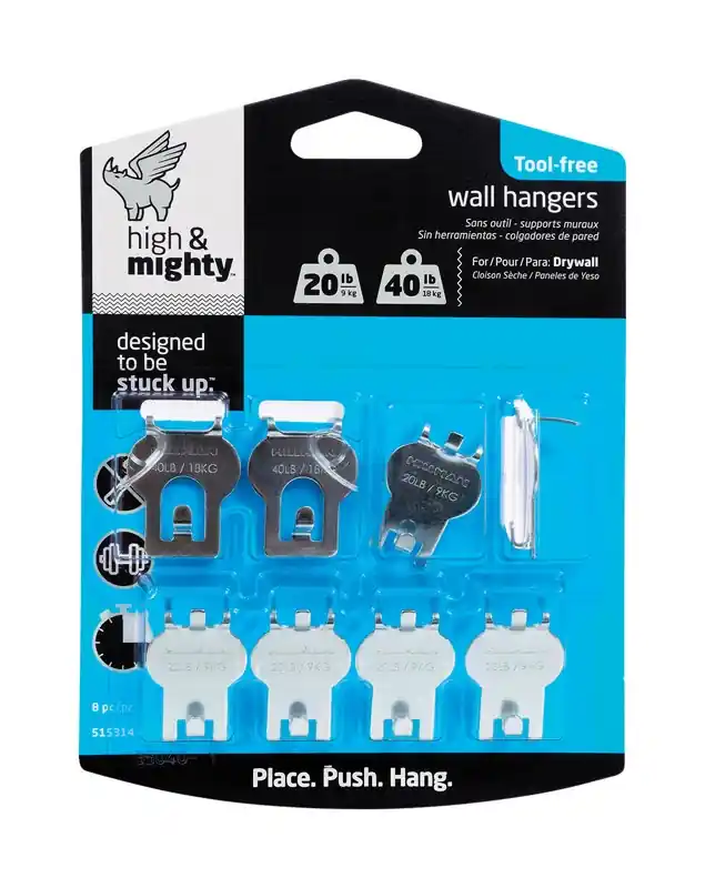 High & Mighty Gray Hanger Picture Hanger 20 Lb 8 Pk