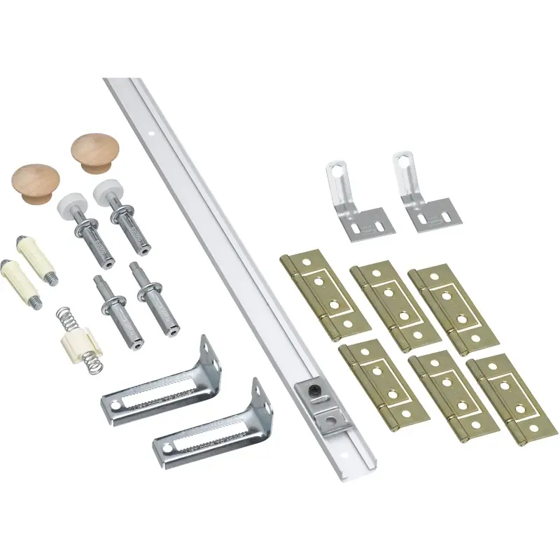 48 In. L White Steel Folding Door Hardware Set 1 Pk