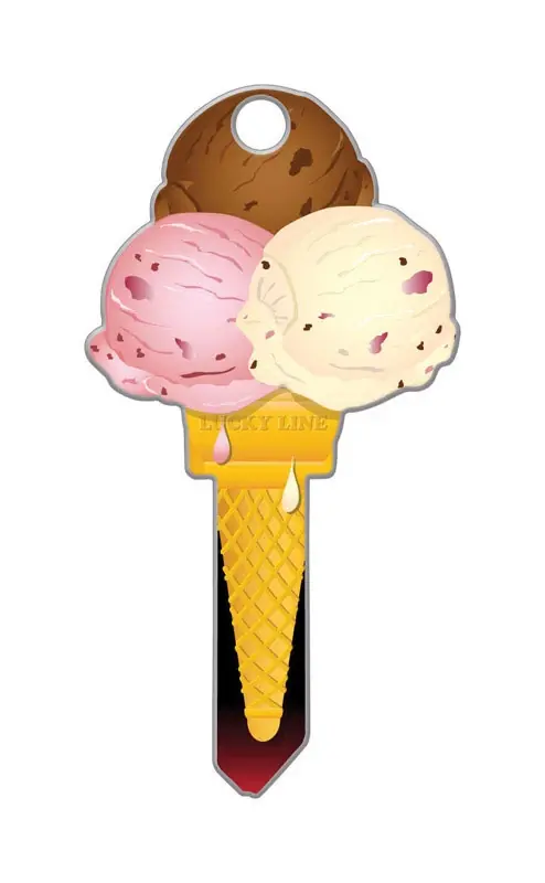 Ice Cream House Key Blank Single For Schlage Multicolored