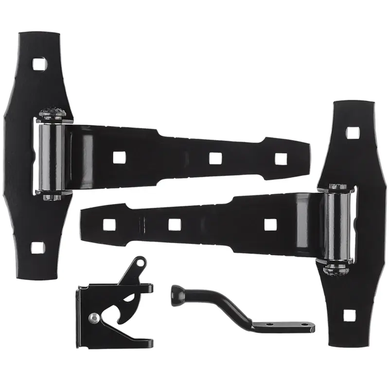 8-13/16 In. L Black Steel Gate Hardware Kit 1 Pk